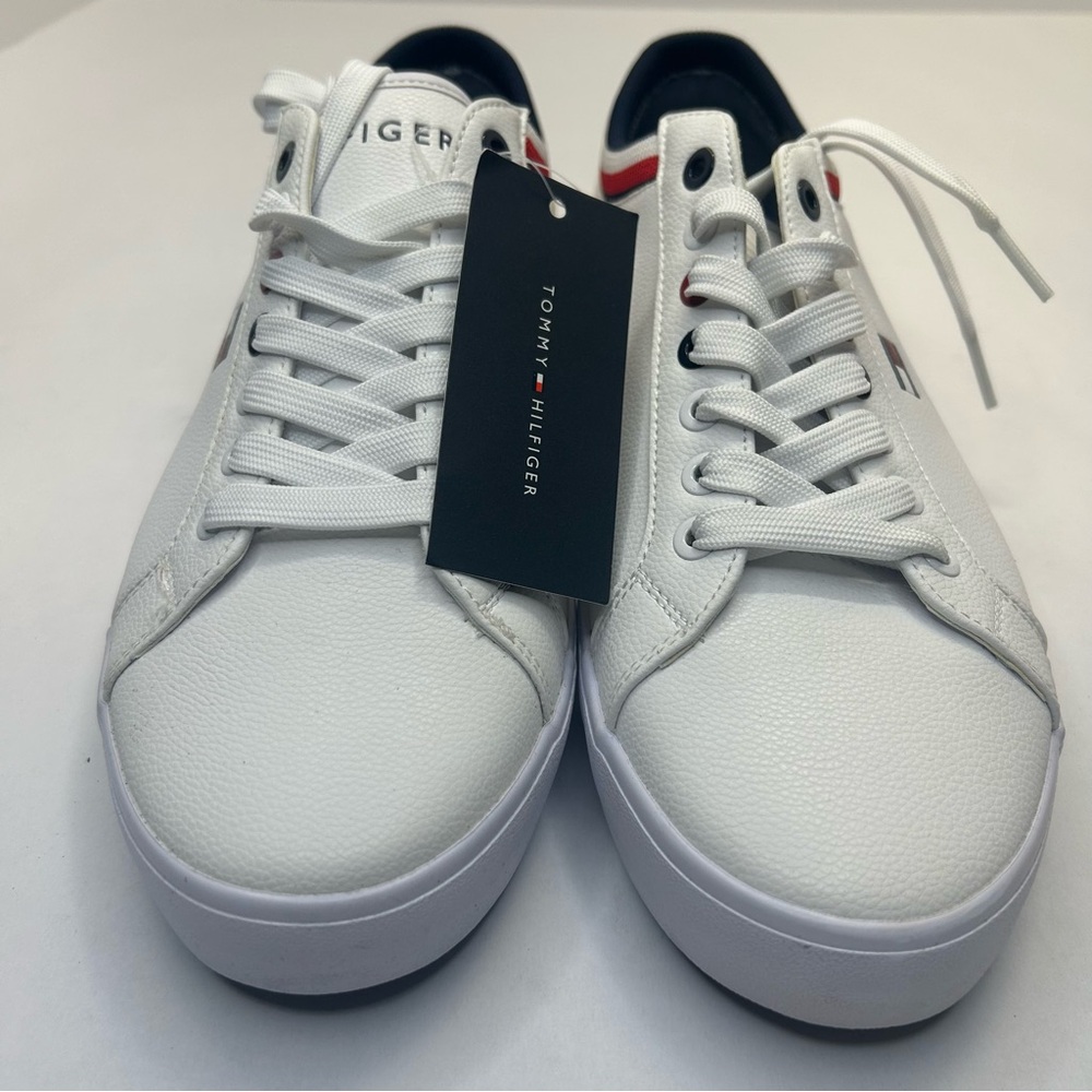 Tommy Hilfiger White Sneakers with Red and Navy Accents